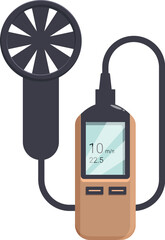 Poster - Digital anemometer is measuring wind speed and displaying information on the screen