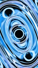 Fototapete - Abstract hypnotic liquid waves background. Design. Spreading rings of water of blue color.