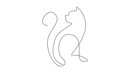 Wall Mural - Cat single Line set logo icon design illustration