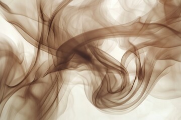 Wall Mural - Abstract swirling smoke patterns with deep coffee tones creating an intriguing visual effect in soft lighting. Generative AI