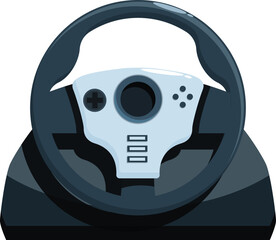 Poster - Modern steering wheel for racing games with realistic design illustration isolated on white background