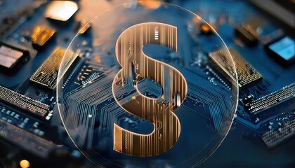 Poster - Digital Circuitry with Stylized Logo Visualization