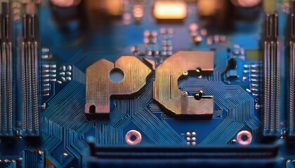 Poster - High-Resolution Close-Up of PC Motherboard