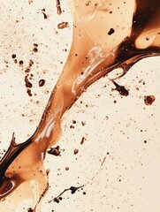 Leinwandbilder - Artful display of coffee stains and splashes creating an abstract background with warm tones and interesting textures. Generative AI