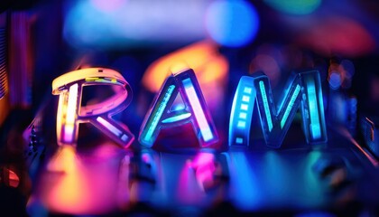 Poster - RGB Stylish RAM Modules on Motherboard