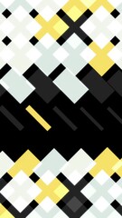 Fototapete - Abstract animation of multicolored geometric patterns appearing and disappearing one by one on the black background. Animation. Abstract 3d render of transition with geometric shapes