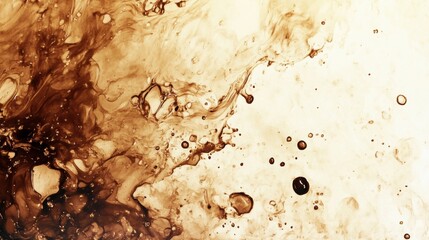 Leinwandbilder - Abstract art created by spilled coffee stains and splashes showcasing dynamic patterns in rich brown tones. Generative AI