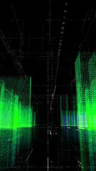 Aufkleber - Digital city animation in space with numbers. Animation. Construction and Technology Concept