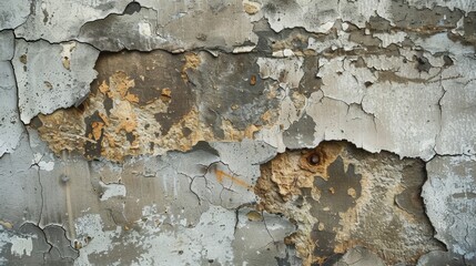 Canvas Print - Cracked and Peeling Paint on Weathered Wall