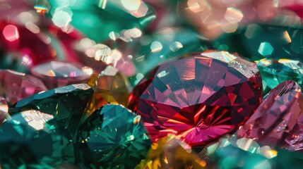 Canvas Print - Colorful Gemstones with Bokeh Effects