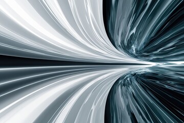 Poster - Dynamic Abstract White Futuristic Background with Fantasy Wave Effects