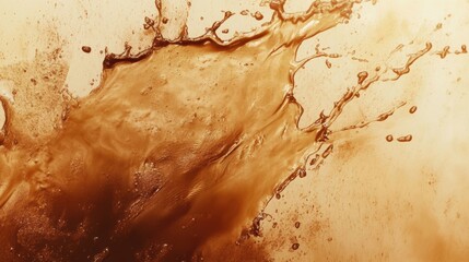 Poster - An abstract background of artistic coffee stains and splashes created in a dynamic and energetic style during the afternoon. Generative AI