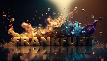 Poster - Frankfurt City Name Splash Art Design
