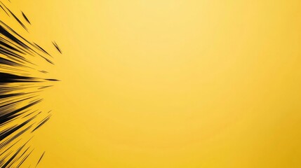Poster - Bold black lines radiate outward from a central point against a bright yellow background, suggesting motion and excitement ideal for dynamic comic-themed artwork