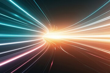 Poster - Abstract Energy Flow Background with Light Waves and Dynamic Effects