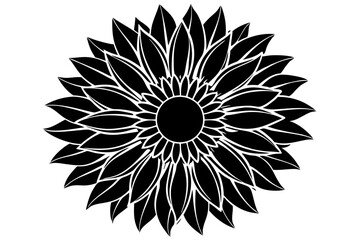 Wall Mural - black and white sunflower vector illustration