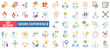 © Uniconlabs - Work experience icon collection set. Containing job, career, position, responsibility, achievement, skill, teamwork icon. Simple flat color illustration.