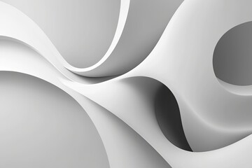 Poster - Abstract Light White Background Design with Modern Wavy Lines and Smooth Texture