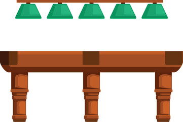 Poster - vector illustration of a billiard table with lamps, perfect for leisure and game concepts