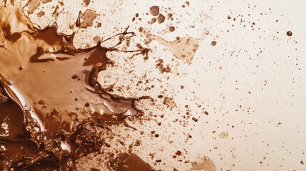 Leinwandbilder - Abstract artistic background created by spilled coffee stains and splashes on a light surface, showcasing unique colors and patterns. Generative AI