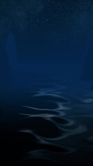 Poster - Abstract animation of appearing dark silloughettes of coniferous trees against the night sky and billions of shining stars. Animation. Beautiful colorful abstraction