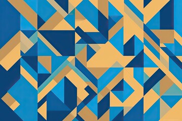 Poster - Vibrant Blue Geometric Business Background Illustration for Professional Use