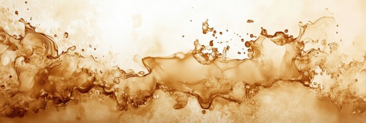 Canvas Print - An abstract background featuring artistic coffee stains and splashes in warm tones creating a dynamic visual effect. Generative AI