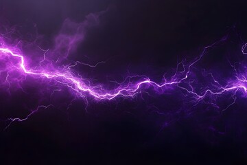 Wall Mural - abstract purple electric lighting striking on dark background for energy and power design concept