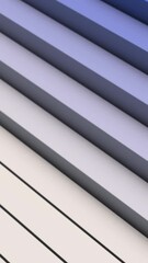 Fototapete - Abstract texture with volumetric diagonal lines. Animation. 3D minimalistic background with flowing white and blue stripes looking like stairs, seamless loop.
