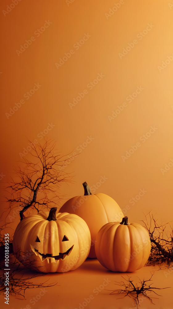 Minimalist Orange Halloween Background with Ample Copy Space – Perfect ...