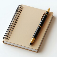 A blank spiral notebook paired with a pen, an invitation to write or sketch freely.