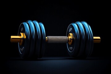 Poster - Minimal dumbbell icon, a simple and sleek representation of strength training, designed in modern, abstract lines