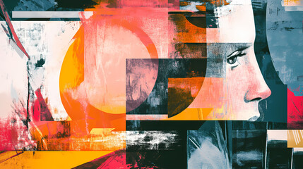 Wall Mural - Design art concept abstract contemporary modern background business graphic idea. Collage Art. Illustration