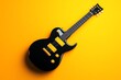 © Thanyarat - Minimalist guitar silhouette, capturing the essence of a guitar with clean lines and minimal detail, symbolizing music and creativity in a modern way