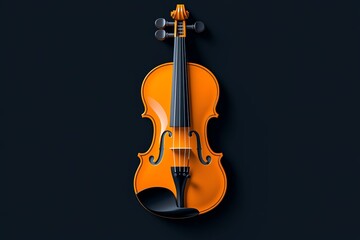 Poster - Minimalist violin icon, with sleek lines representing the shape of a violin and its strings, capturing the elegance of the instrument in a simple design