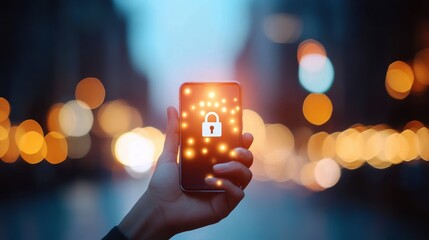 Poster - A hand holding a smartphone with a lock icon on the screen, signifying secure communication through encryption.