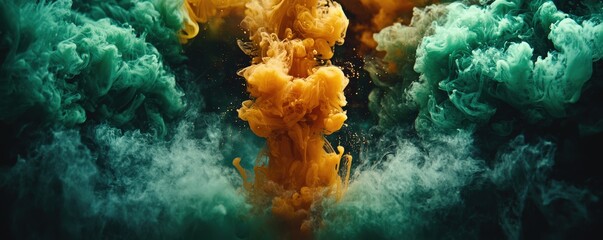 Poster - Vibrant Colorful Splashes in Water Abstract Photography