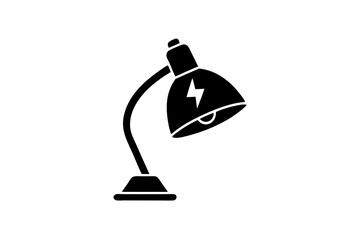 A modern electric rechargeable touch lamp icon silhouette vector on white background.