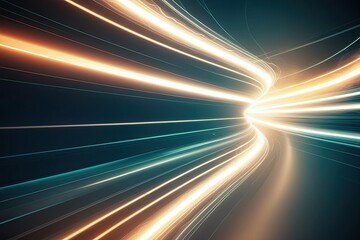 Poster - Dynamic Light Waves Abstract Energy Flow Background for Stunning Visual Effects