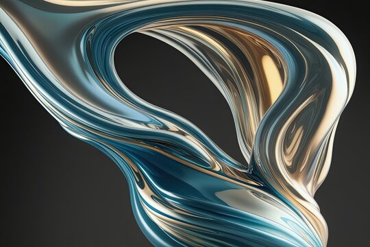 Dynamic Three-Dimensional Organic Structure with Fluid Shimmering Colors