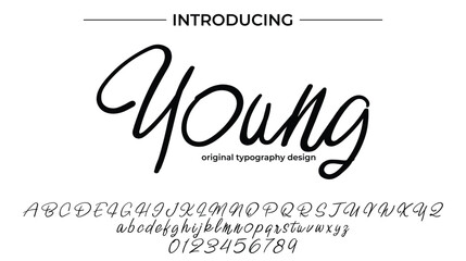 Wall Mural - Young Font Stylish brush painted an uppercase vector letters, alphabet, typeface