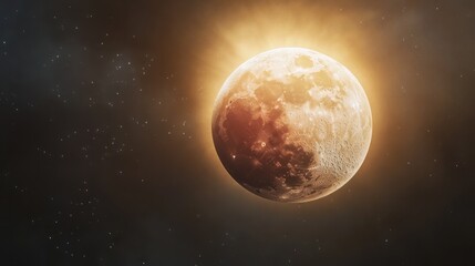 Wall Mural - a lunar eclipse capturing the gradual shadow passing over the moon, creating a dramatic and celestia