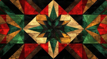 Poster - Colorful geometric pattern, abstract art on textured background.
