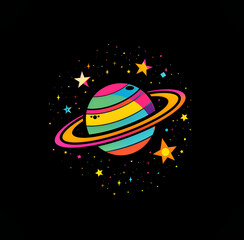 Wall Mural - space shuttle on the planet, abstract background with space