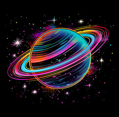 Wall Mural - space shuttle on the planet, abstract background with space