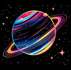 Wall Mural - space shuttle on the planet, abstract background with space