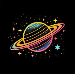 Wall Mural - space shuttle on the planet, abstract background with space