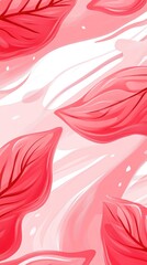 Canvas Print - A vibrant design featuring stylized red leaves against a soft pink background.