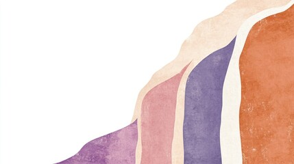 Poster - Abstract illustration with layered shapes in soft colors.