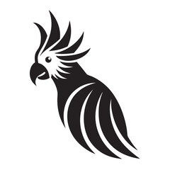 Sticker - Cockatoo bird head silhouette vector illustration